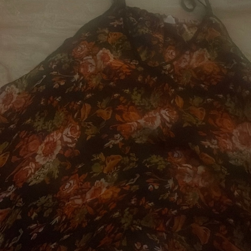 see through blouse , with roses and black , from blush